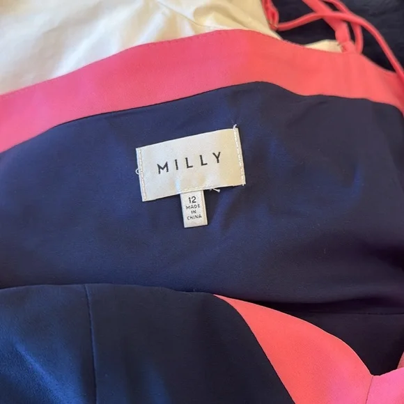 Milly Jill Bicolor sleeveless pleated Dress Gorgeous Size 12 - Picture 8 of 8